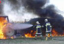 Traktor stand in Flammen