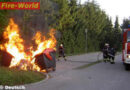 Papiercontainer in Flammen