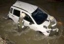 Nö: Pkw wurde in Hochwasser führenden Bach geschleudert