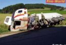 Oö: Kraneinsatz FF Ried, Bergung eines Sattelschleppers