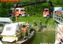 Nö: Gewässer-Öleinsatz und Bergung eines Motorbootes in Wallsee