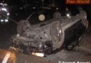 Sbg: Pkw nach Unfall bei Schwarzach am Dach gelandet