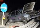 Oö: Spektakulärer Unfall in Kreisverkehr-Baustelle in Meggenhofen