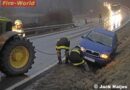 Oö: Doppeltes Schleudermanöver durch Glatteis bei Wartberg/Krems