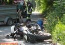 Oö: Biker schlitterte zwischen Traktor und Heulader durch -> Glück gehabt