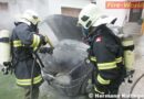 Oö: Auto nach Startversuch in Alkoven in Brand