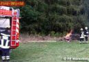 Oö: Holzstapel am Waldrand in Brand gestanden