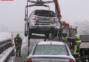 Nö: Auffahrunfall auf der A2 mit drei Pkw im dichten Schneetreiben
