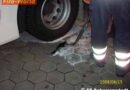 D: Lkw verliert Gefahrgut auf einer Raststätte