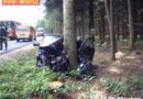 Oö: Lenker nach Unfall auf der L534 im Wrack eingeklemmt