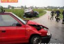 Oö: Fahrzeug landet nach Zusammenstoß am Dach
