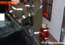 Nö: Pkw prallte gegen eine Hausmauer