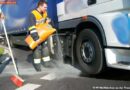 Ölspur aufgrund einer defekten Treibstoffleitung bei einem Lkw