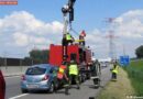 Nö: Pkw kommt von der S5 ab und fährt im Graben unter einer Brücke durch