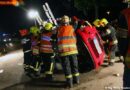 Oö: Pkw kommt nach Unfall auf der Seite zum liegen