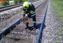 Oö: Eisenbahnschwelle auf der Westbahnstrecke in Brand geraten