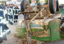 Bgld: Traktor-Unfall im Kreisverkehr in Neusiedl am See