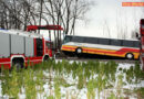 Nö: Von der Schneefahrbahn in Seitenlage -> Autobusbergung in Langenschönbichl