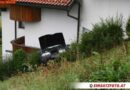 T: Pkw machte sich nach Unfall selbstständig und landete auf einer Terrasse