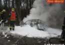 Nö: Auto nach Baumcrash auf der LS 2004 bei Schwadorf in Vollbrand