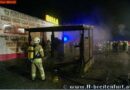 Nö: Holzverschlag neben Supermarkt in Vollbrand