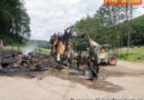 Nö: Zwei Feuerwehren bei Scheunenbrand in Laab im Walde im Einsatz