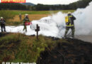 Nö: Autobrand entzündet auch Wiese