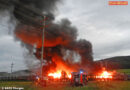 Schweiz: Brand von 14 Eisenbahnwaggons in Etzwilen
