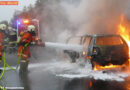 Oö: Fahrzeugvollbrand auf der A8 bei Meggenhofen