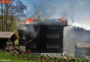 Schweiz: Dachstuhlfeuer bei Wohnhaus in Blitzingen