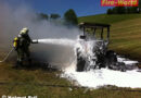Oö: Traktor bei Mäharbeiten in Vollbrand geraten