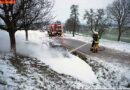 Oö: Pkw gegen Baum -> Fahrzeug komplett ausgebrannt