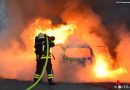 Nö: Autovollbrand auf der Westautobahn vor der Abfahrt Oed