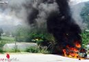 Schweiz: Pkw geriet eine Weile nach einem Unfall in Brand