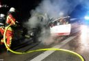 Deutschland: Pkw-Brand nach technischen Defekt auf der BAB 5 bei Bruchsal