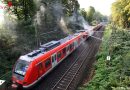 Deutschland: Brennende Dachelektrik einer S-Bahn in Essen