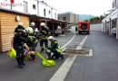 Fahrzeubrand als Übungsannahme bei GEDESAG Wohnungen in Weissenkirchen