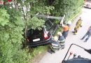 Oö: Bäume verhindern den Absturz eines Pkw