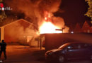 D: Brennende Carport- & Garagen-Anlage in Rotenburg