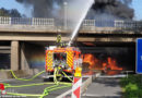 D: Superbenzin-Diesel-Tanklastwagen bei Mülheim an der Ruhr in Vollbrand