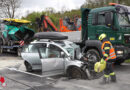Oö: Kollision zwischen Lkw und Pkw auf der Pyhrnpass Straße in Thalheim bei Wels