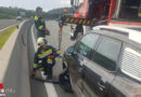 Stmk: Pkw-Hinterrad flog nach Anprall an Betonleitwand auf Gegenfahrbahn der A2