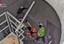 D: Drehleiter für Schachtrettung eines Arbeiters in Oberhausen eingesetzt