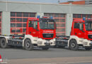 D: Zwei neue Dreiachs-Wechsellader (MAN TGS 26.400 6X4 BL) und neuer Rettungswagen bei der Feuerwehr Iserlohn