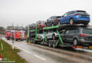 Oö: 300 Liter Diesel nach Kollision Autotransporter-Pkw in Marchtrenk ausgetreten