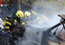 Stmk: Campingbus nach Absturz in Vollbrand