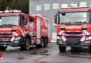 Schweiz: Ein Scania-ULF 3.000 und ein Scania GTLF 10.000 (Walser) für die Schadenwehr San Bernardino
