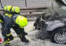 Oö: Lkw-Fahrer bekämpft brennenden Pkw auf der A 1 nahe Abfahrt Traun