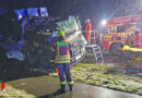 D: Lkw-Lenker überfährt bei Bothel zwei Bäume → Feuerwehr befreit Eingeschlossenen