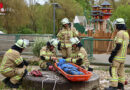 D: Löschzug West der Feuerwehr Kleve übt im Tiergarten